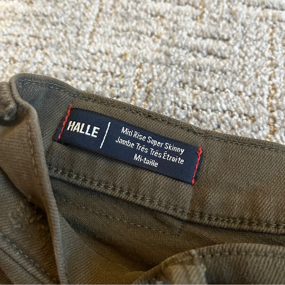 True Religion Mid Rise Super Skinny Women's Skinny Halle Jeans - Dark Olive - Picture 4 of 10